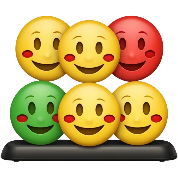 A statisfaction scale with three smileys (red, yellow, green) emoji