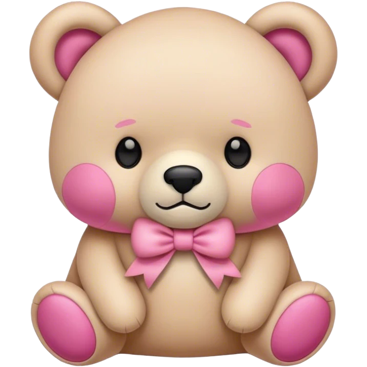 Osito con lazo rosa emoji