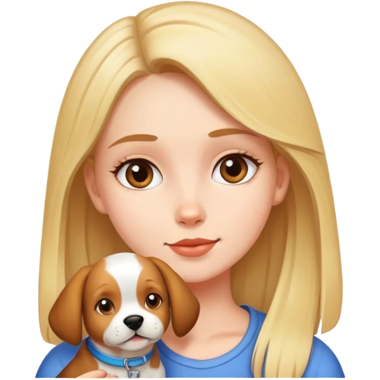 Girl with dog emoji