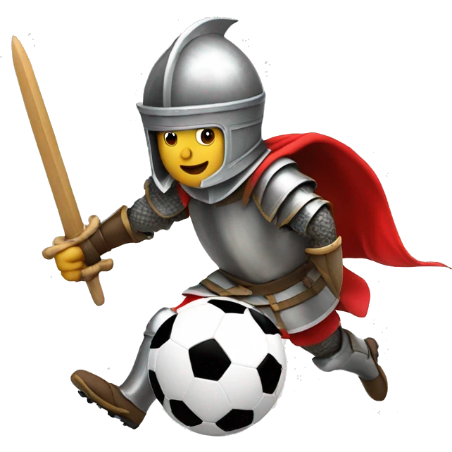 A knight playing soccer against Santa emoji