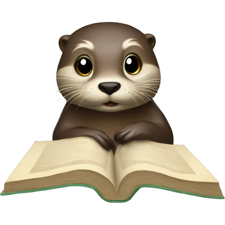 Otter reading a book emoji