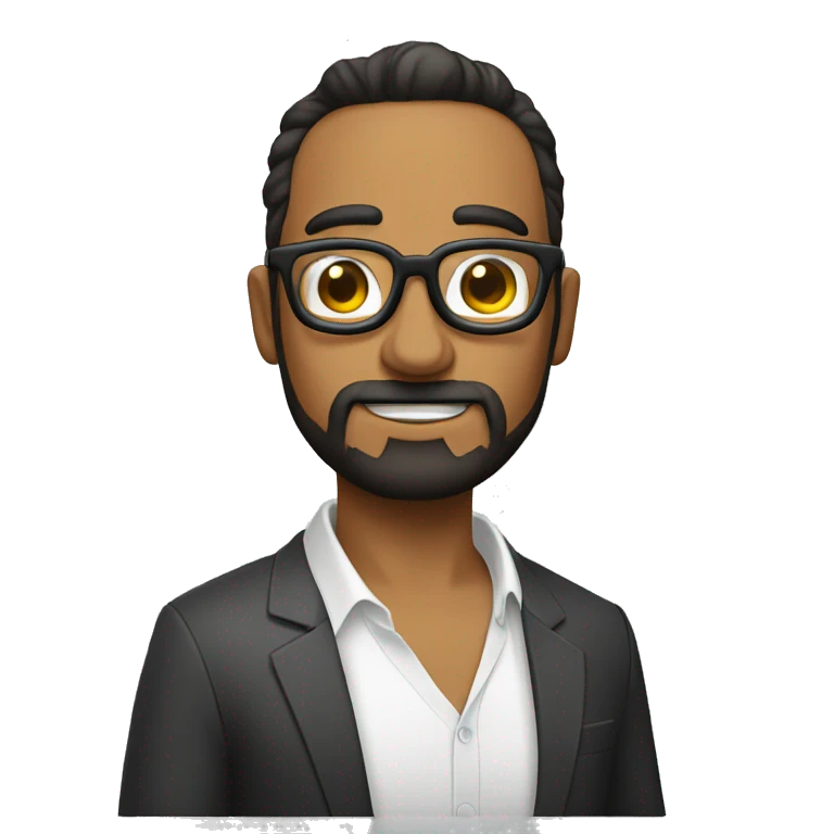 hombre gordo con lentes y barba emoji