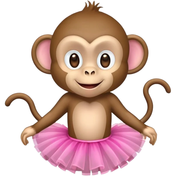 Monkey with a pink tutu emoji