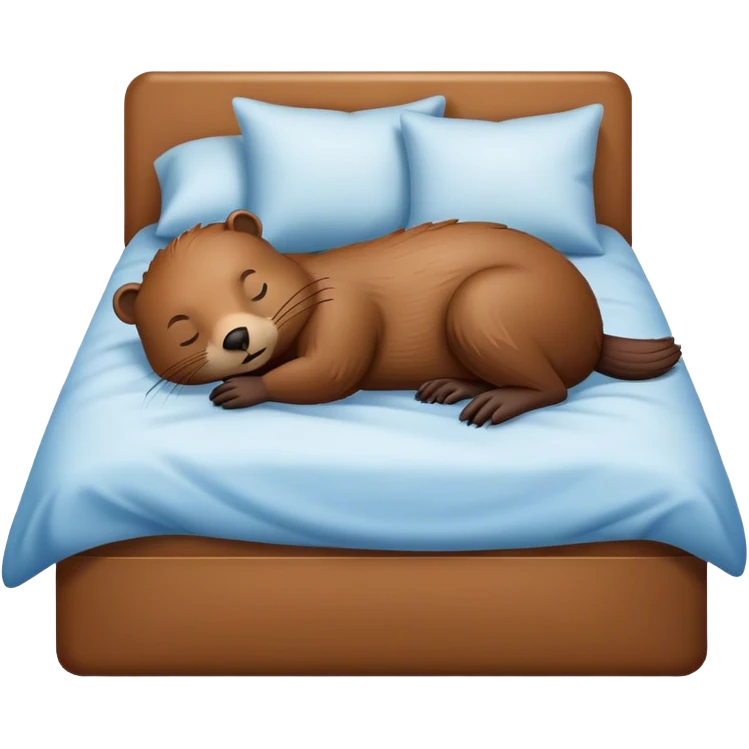 Beaver sleeping in bed emoji