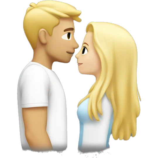 Blonde Guy kissing blonde girl emoji