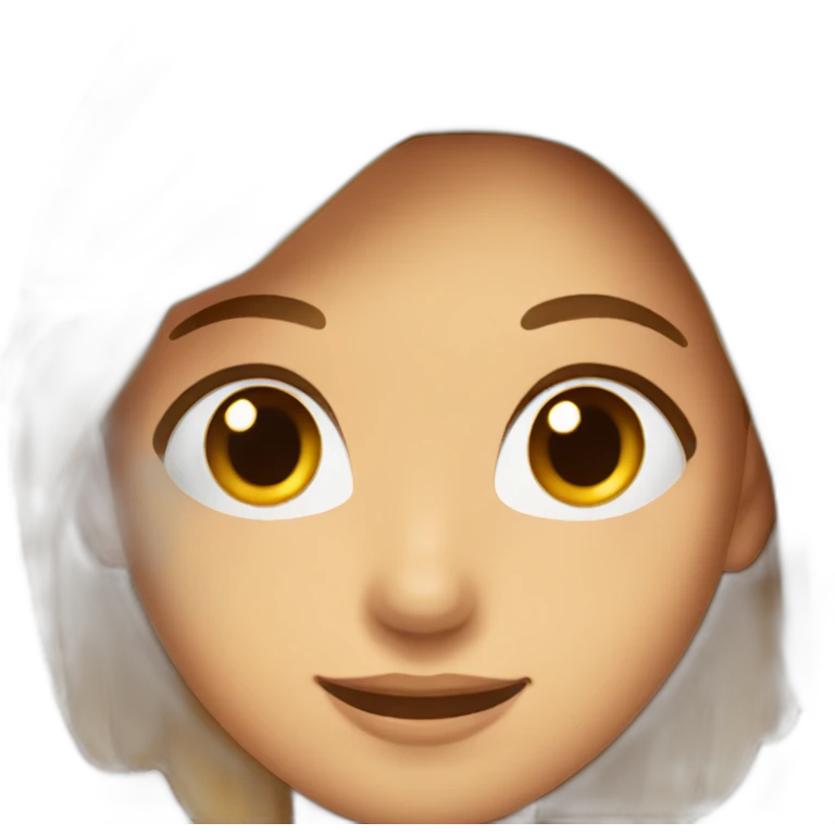 Woman brown eyes and hair smiling emoji