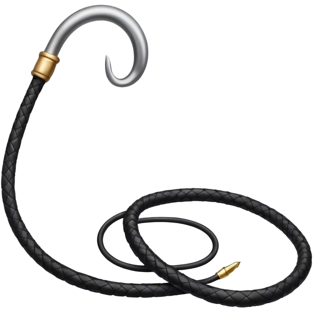 Black leather bull whip emoji