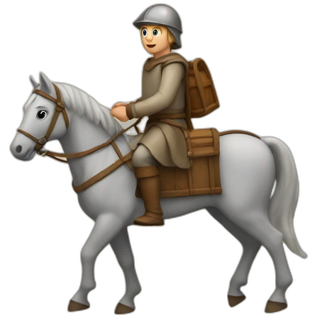 medieval courier deliver with a horse emoji