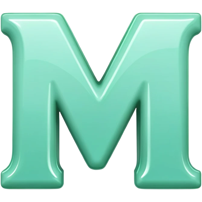 Letter M in mint green color emoji