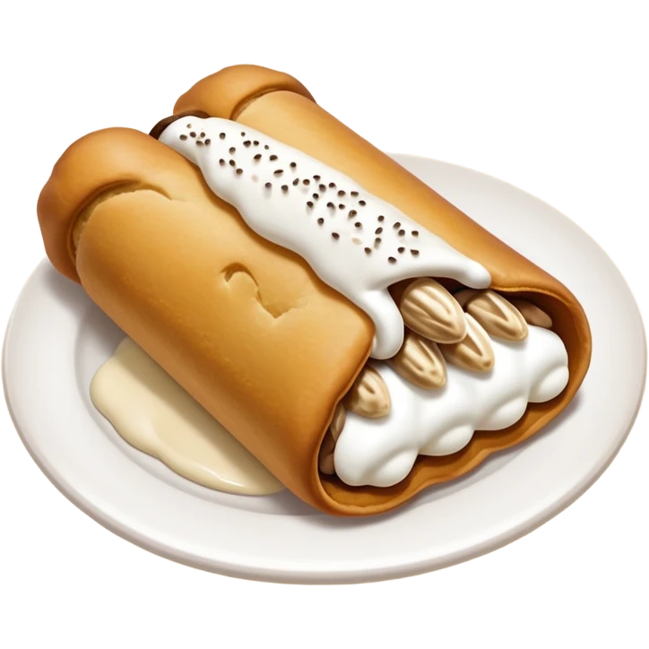 White cream filled canoli emoji