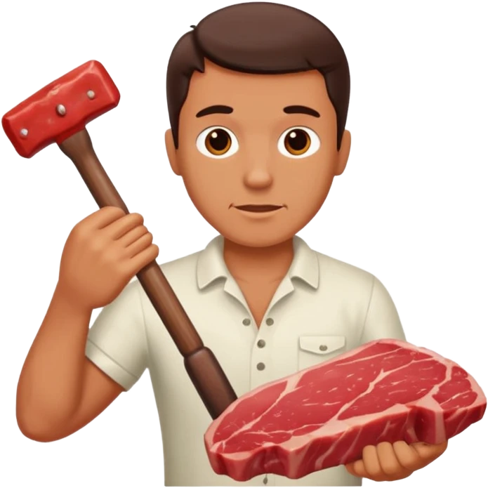Guy beating meat with hammer emoji