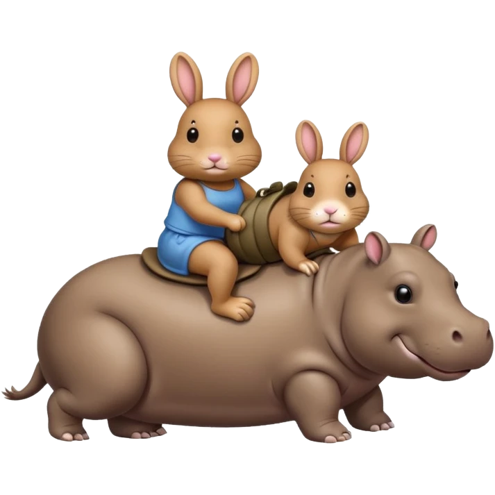 rabbit on hippo emoji