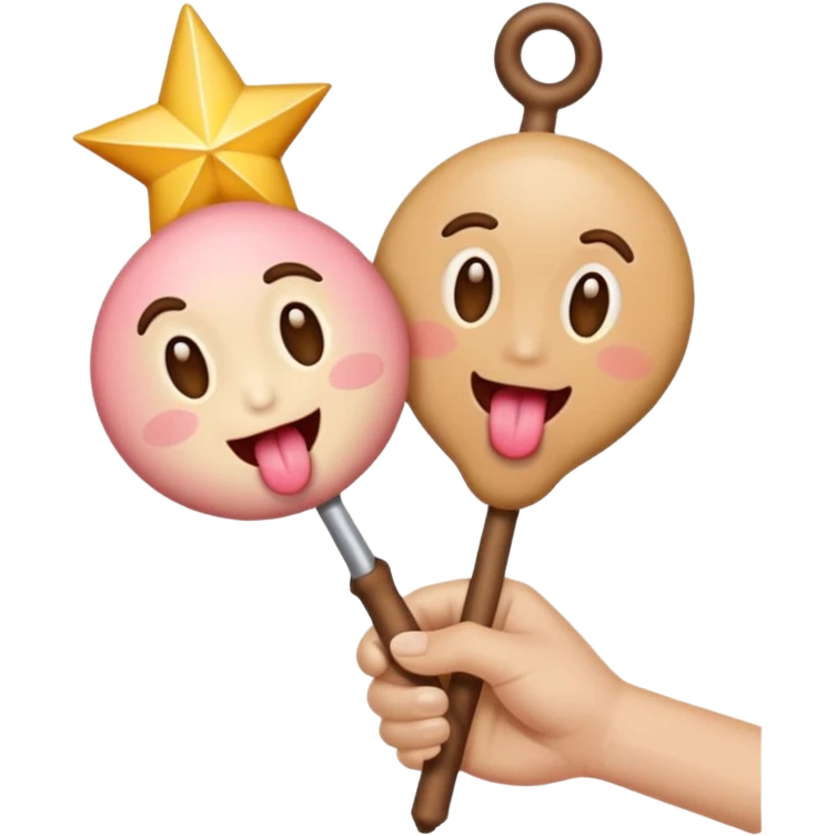 two hand wand tounge out emoji