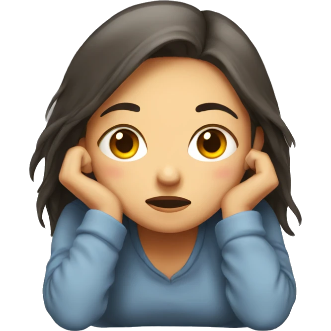 Tired girl crawling emoji