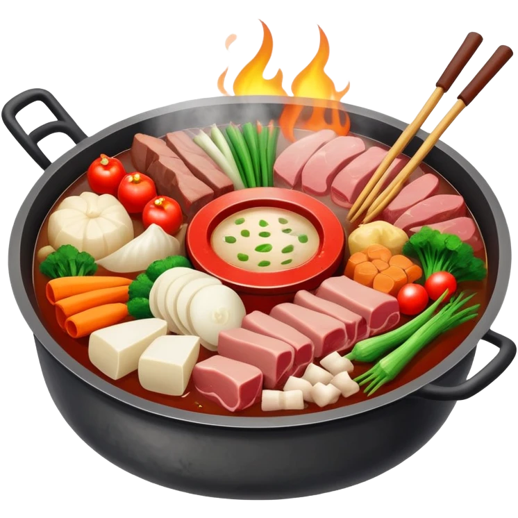 Traditional Chinese hotpot with charcoal fire base emoji