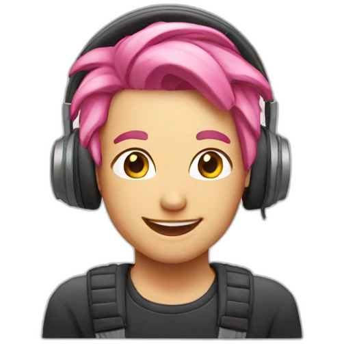 happy-head-pink-hair-headphones emoji