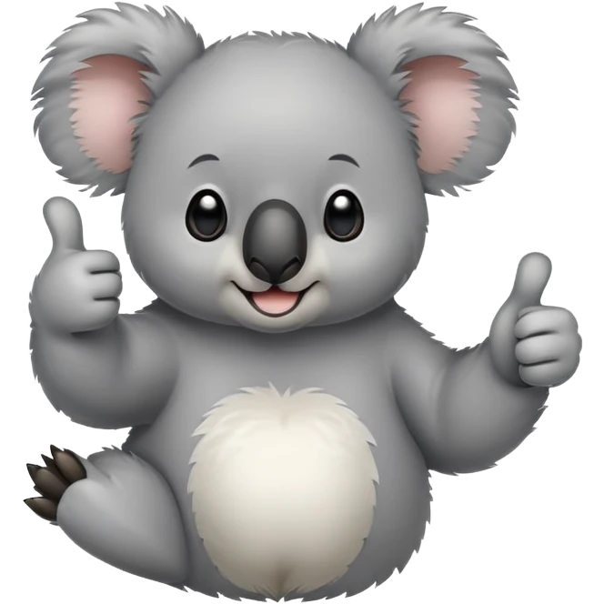 Koala holding a thumbs up emoji
