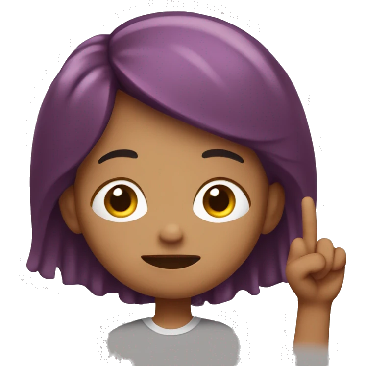 Kid with maroon hair holding up two “rock on” finger poses with eyes closed  emoji