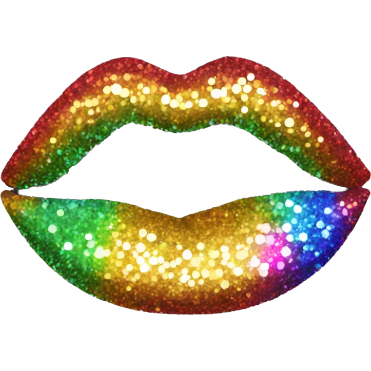 rainbow sparkle lips emoji