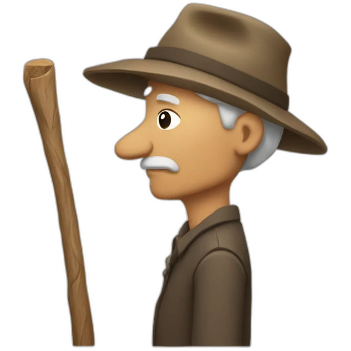 an Oldman with a stick, side view emoji