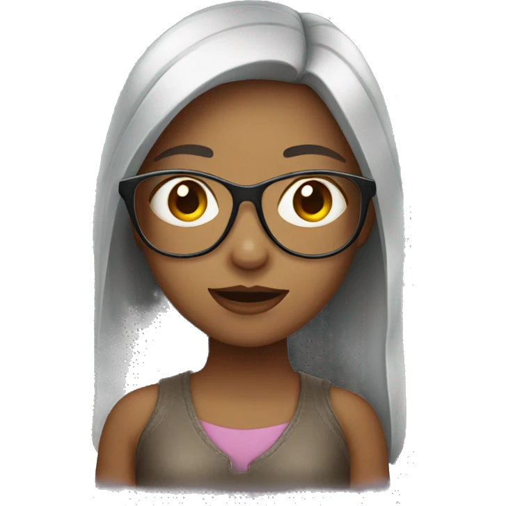 Girl with glass emoji