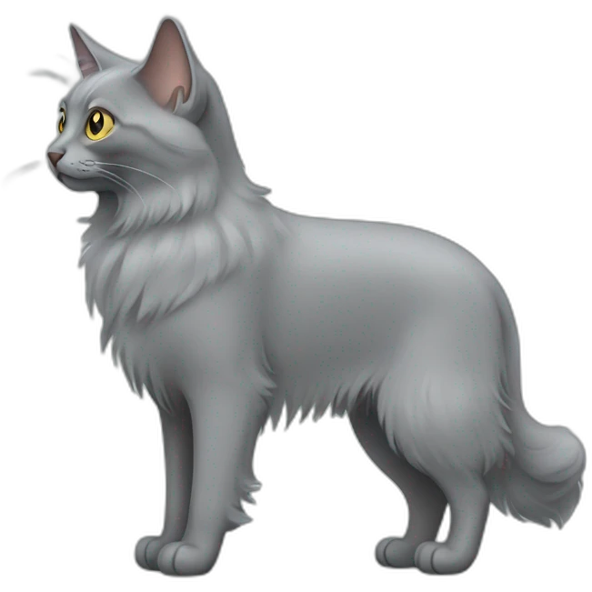 grey nebelung cat full body emoji