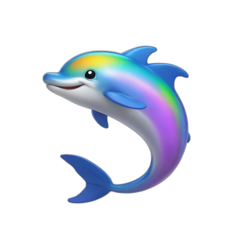 Dauphin arc en ciel emoji