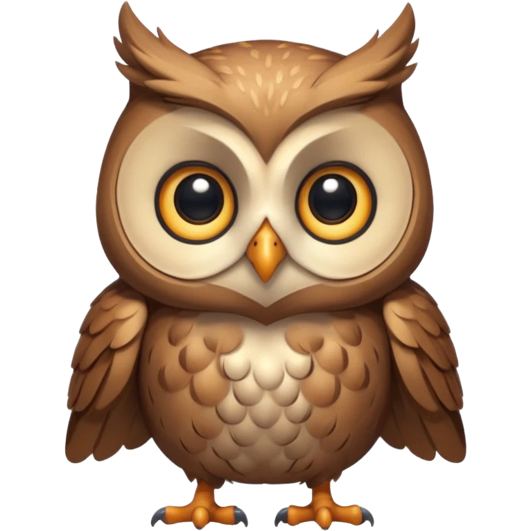 Create a single emoji of an Owl in full body, shown at a slight side angle in a natural, characteristic pose. Cute and stylized like an emoji, but clearly recognizable.
 emoji