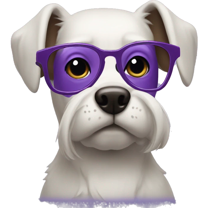 add purple glasses to purple dog  emoji