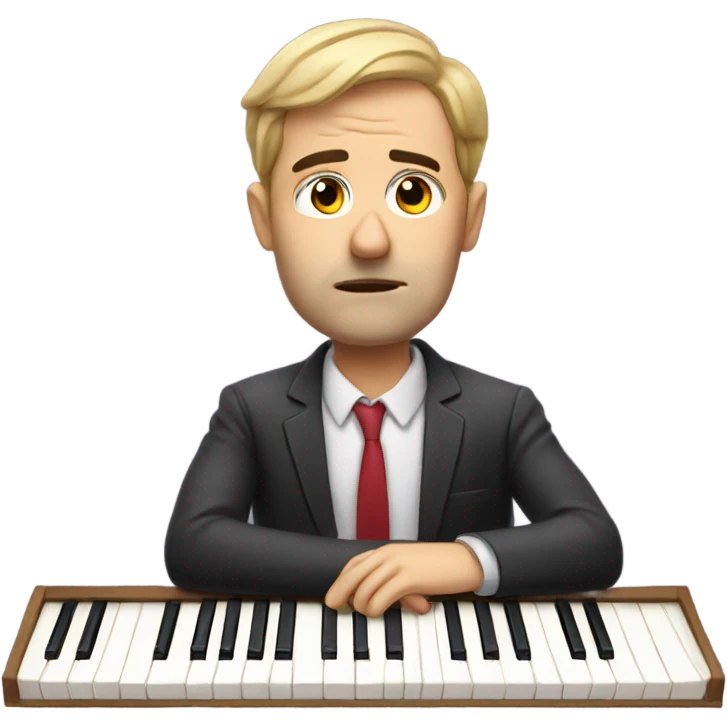Bored teacher with piano emoji