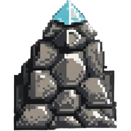 Single pyramid rock block, stone texture, triangular stone emoji