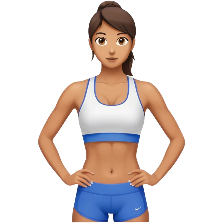 full upper body female front abs with sports bra emoji