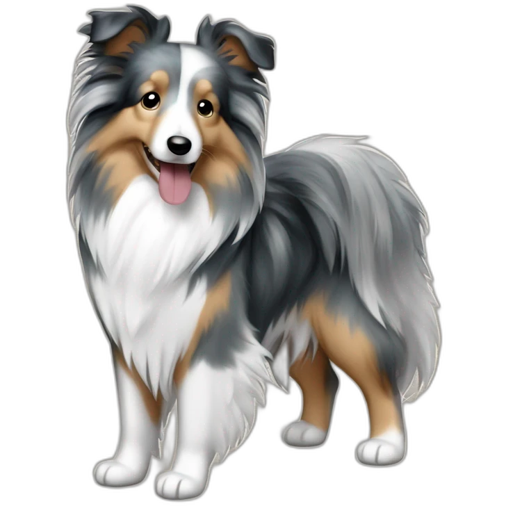 Blue merle sheltie full body  emoji