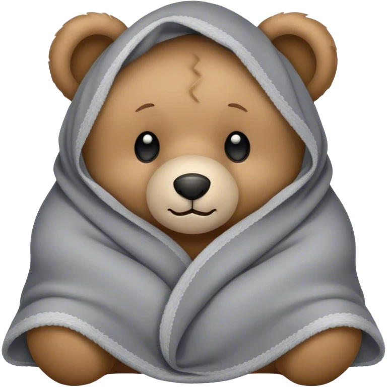 Teddy bear wrapped in a blanket emoji