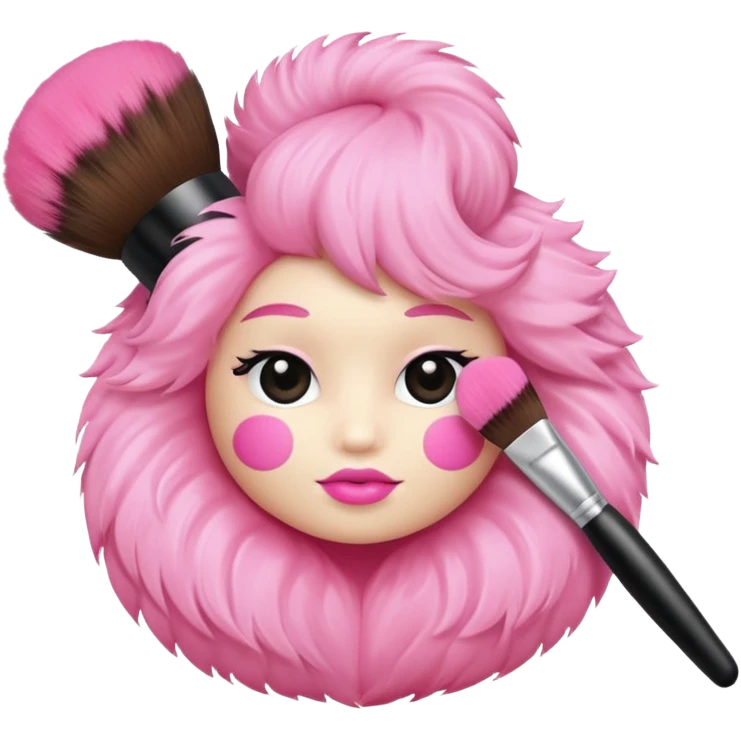 Blush makeup brush emoji