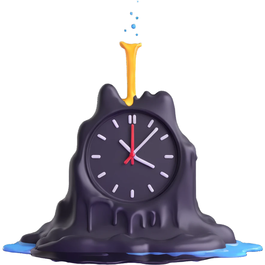 melting clock, inspired by Dali's Persistence of Memory emoji