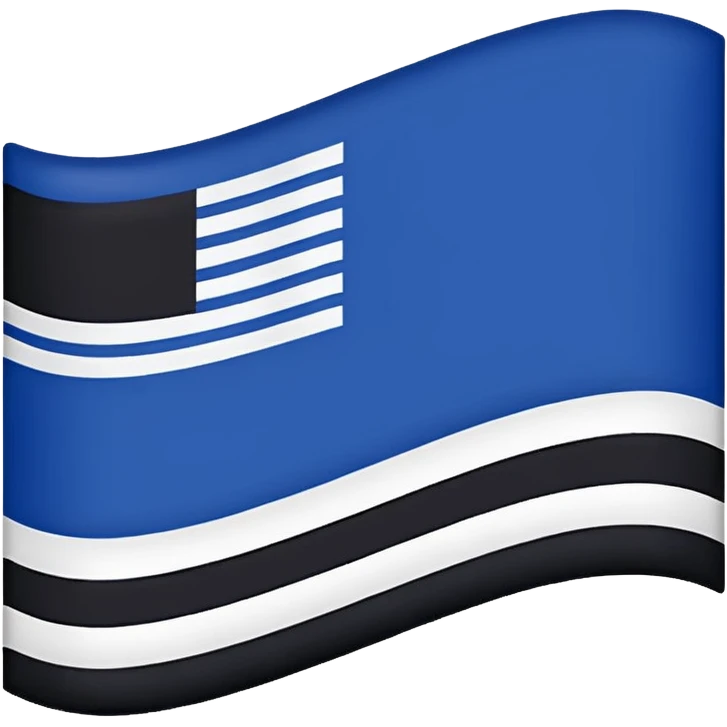 Bandera con tres líneas  arriba con azul oscuro el medio blanco y  abajo negro emoji