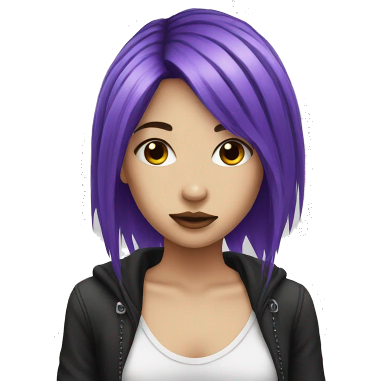 emo girl purple hair emoji