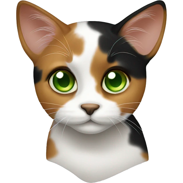 calico with green eyes emoji