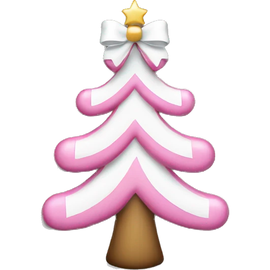 Christmas tree with small pink and white bows emoji