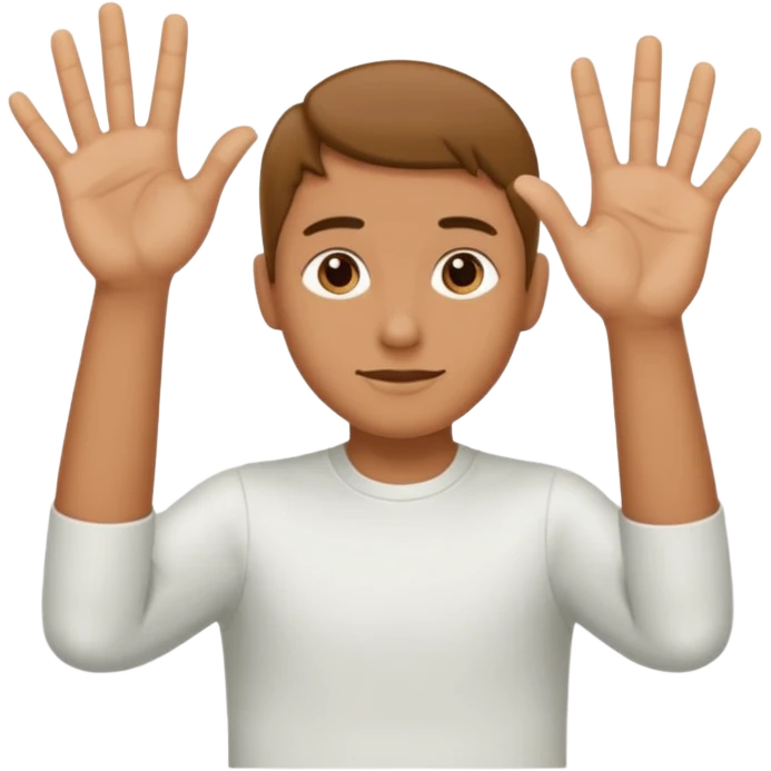 A person doing the 67 hand movement with a six on the Left hand and the seven on the right hand emoji