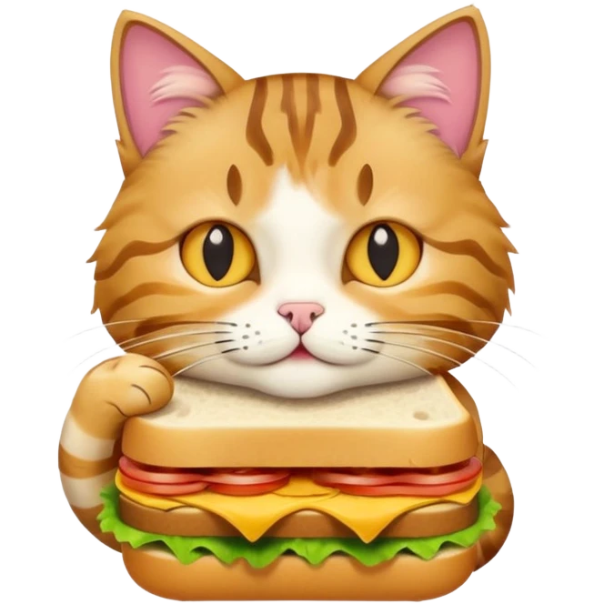 cat eating sandwich emoji
