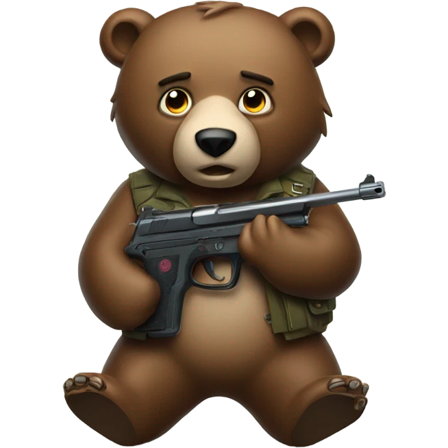 Bear with a gun emoji