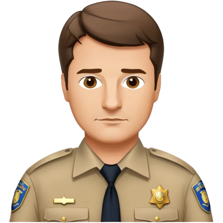 Nathan Fillion as John Nolan from The Rookie, police officer with short hair and uniform emoji