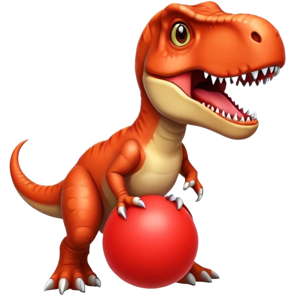 T rex with ball emoji