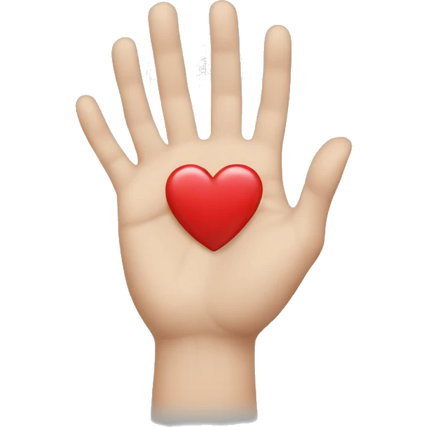 white hands showing heart emoji