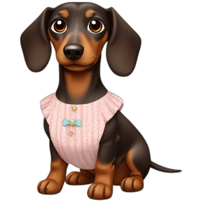Cute Lady brown Dachshund with chilean dress emoji