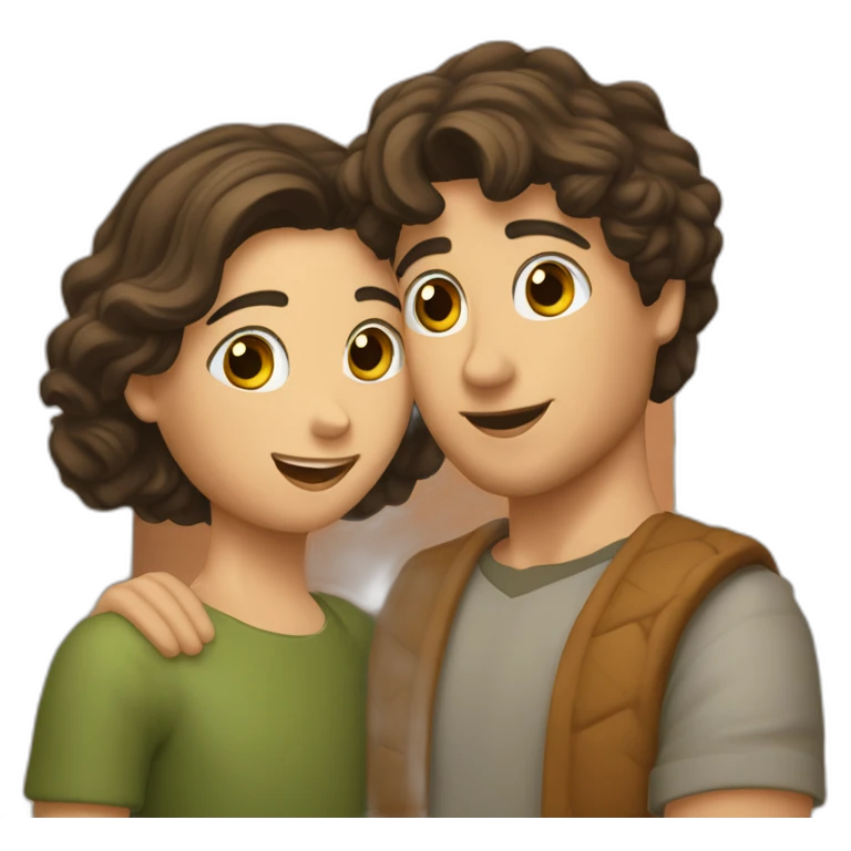 Dos chicos enamorados viendo la Alhambra emoji