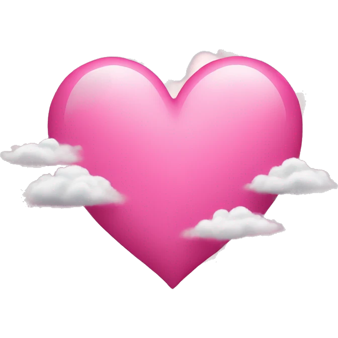 Pink heart with clouds around it emoji