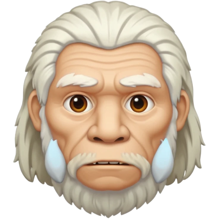 old Neanderthal with white hair emoji